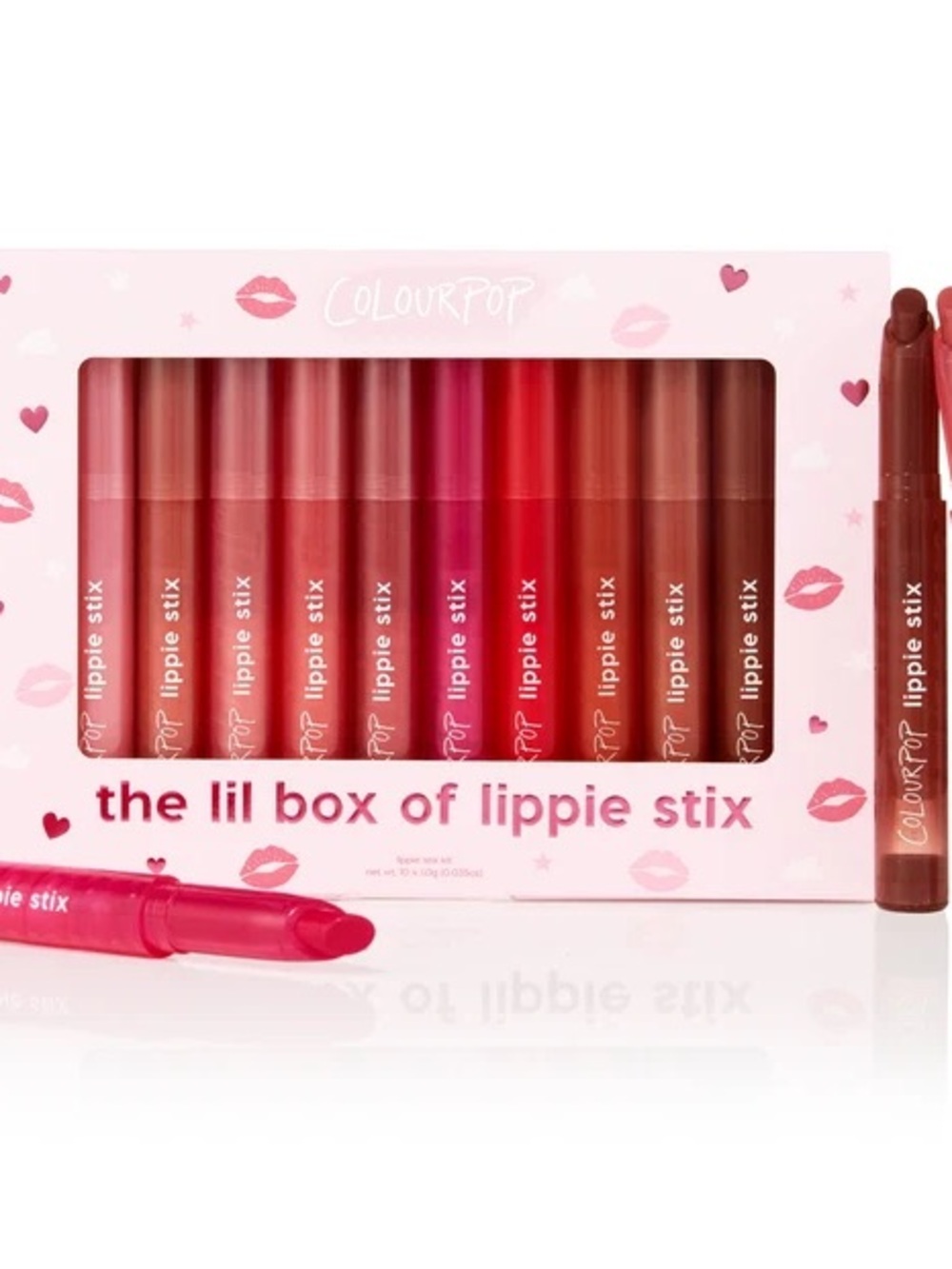 NWT ColourPop lil box of Lippie Stix Set bundle lipsticks Lippies red pink brown